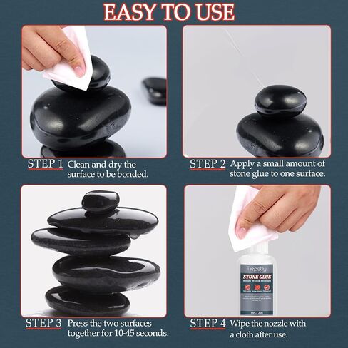 Stone Glue, 30g Glue for Ceramic Marble, Clear Super Glue for Stone to Stone, Stone and Other Material, Instant Super Glue for Ceramic, Rock, Granite, Stone and Tile in Kuwait