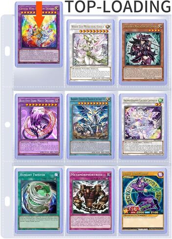20 PCS Toploader Sleeves, 9 Pocket TopLoader Binder Pages for 3 Ring Binder, Trading Card Binder Pages Fit for 3"x 4" 35PT Toploaders in Kuwait