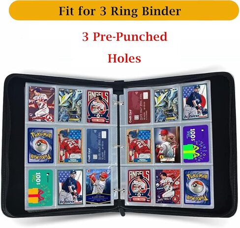 20 PCS Toploader Sleeves, 9 Pocket TopLoader Binder Pages for 3 Ring Binder, Trading Card Binder Pages Fit for 3"x 4" 35PT Toploaders in Kuwait