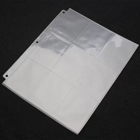 20 PCS Toploader Sleeves, 9 Pocket TopLoader Binder Pages for 3 Ring Binder, Trading Card Binder Pages Fit for 3"x 4" 35PT Toploaders in Kuwait