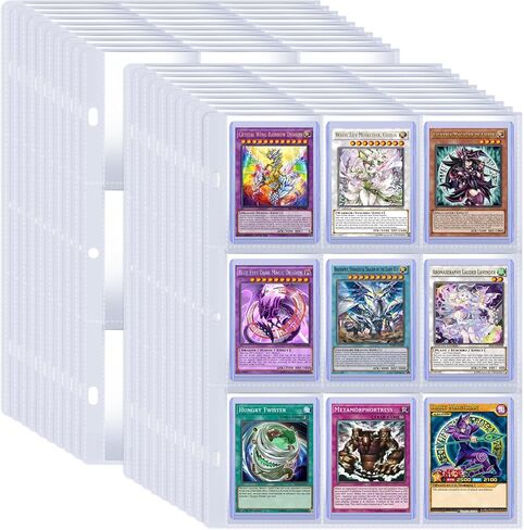 20 PCS Toploader Sleeves, 9 Pocket TopLoader Binder Pages for 3 Ring Binder, Trading Card Binder Pages Fit for 3"x 4" 35PT Toploaders in Kuwait