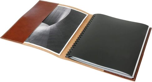 كتاب عرض متعدد الحلقات من الجلد البني مقاس 11 × 14 بوصة (عمودي) + 10 واقيات أوراق خالية من الأحماض الأرشيفية للمطبوعات والصور مقاس 11 × 14 بوصة in Kuwait