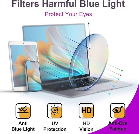 VISOONE Fashion مستطيلة خفيفة الوزن زرقاء حجب الضوء إطار متعدد الألوان للبنين والبنات لافرن in Kuwait