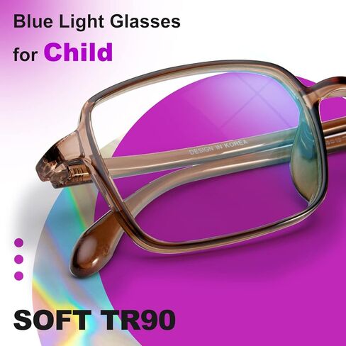 VISOONE Fashion مستطيلة خفيفة الوزن زرقاء حجب الضوء إطار متعدد الألوان للبنين والبنات لافرن in Kuwait