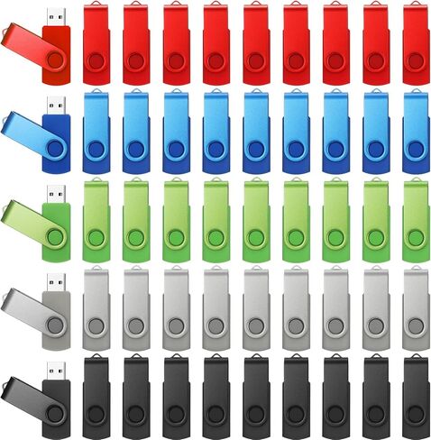 50 حزمة من محركات أقراص فلاش USB 2.0 سعة 32 جيجابايت، محركات أقراص USB محمولة كبيرة الحجم دوارة مع محرك أقراص فلاش دوار مزود بإضاءة LED للنسخ الاحتياطي لتخزين البيانات في المكتب والمدرسة in Saudi Arabia