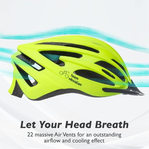 Team Obsidian Airflow Adult Bike Helmet - Lightweight Helmets for Adults with Reinforcing Skeleton - Unisex Bicycle Helmets for Women and Men - Comfortable and Breathable Cycling Mountain Bike Helmet in Saudi Arabia