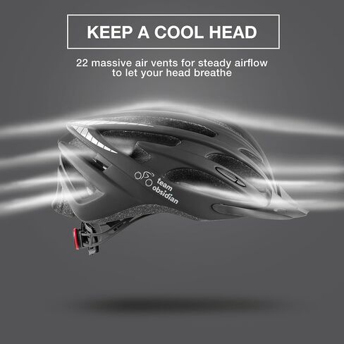 Team Obsidian Airflow Adult Bike Helmet - Lightweight Helmets for Adults with Reinforcing Skeleton - Unisex Bicycle Helmets for Women and Men - Comfortable and Breathable Cycling Mountain Bike Helmet in Saudi Arabia