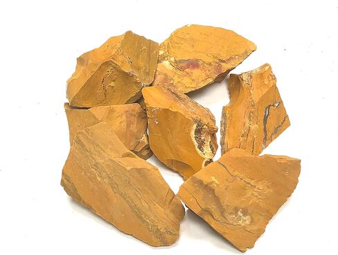 Crystal Collection: Natural Rough Yellow Jasper Stones, Includes Velvet Bag - Large 1" Pieces (1/2 Pound) in Saudi Arabia