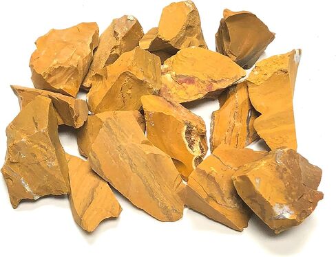 Crystal Collection: Natural Rough Yellow Jasper Stones, Includes Velvet Bag - Large 1" Pieces (1/2 Pound) in Saudi Arabia