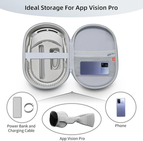 حقيبة حمل متوافقة مع Apple Vision Pro، حقيبة تخزين صلبة محمولة وغطاء لتصميم الحماية الكاملة للسفر والتخزين in Saudi Arabia