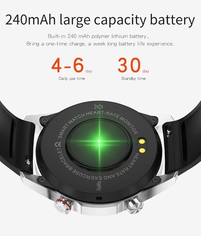 ساعة ذكية للرجال (إجراء مكالمة والرد)، متتبع اللياقة البدنية للرجال مع مراقبة ضغط الدم ومعدل ضربات القلب والنوم متوافق مع هواتف iOS وAndroid وعداد الخطى والسعرات الحرارية المقاوم للماء والجري in Kuwait