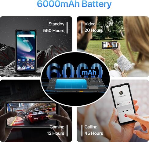 UMIDIGI هاتف ذكي متين غير مقفل، هواتف Bison X20 Android 13 المحمولة، هاتف مقاوم للماء IP68/IP69K، 6000 مللي أمبير في الساعة 12 (6+6)+128 جيجابايت/TF 1 تيرابايت، شاشة 6.53 بوصة NFC AGPS، هاتف متين خارجي 4G ثنائي الشريحة in Kuwait