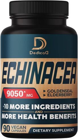 كبسولات إشنسا 11 في 1 تصل إلى 20: 1 مستخلص 9050 مجم - كمية كافية لمدة 3 أشهر - مع خاتم الذهب، البلسان، كامو كامو، الزنجبيل، الزعتر والمزيد - دعم صحة الجسم والجهاز المناعي - 90 كبسولة نباتية - غير معدلة وراثيًا in Kuwait