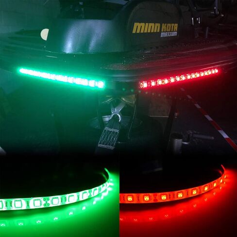 Navigation Boat Lights, LED Boat Bow Lights for Marine Pontoon Kayak Yacht, 12V Power Light Strip Kit - Red and Green in Kuwait
