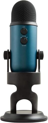 ميكروفون Logitech for Creators Blue Yeti USB للتسجيل والبث - أسود وأزرق مخضر (متجدد) in Saudi Arabia