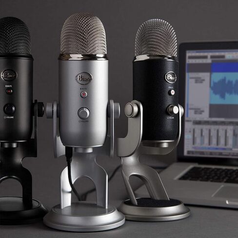 ميكروفون Logitech for Creators Blue Yeti USB للتسجيل والبث - أسود وأزرق مخضر (متجدد) in Saudi Arabia
