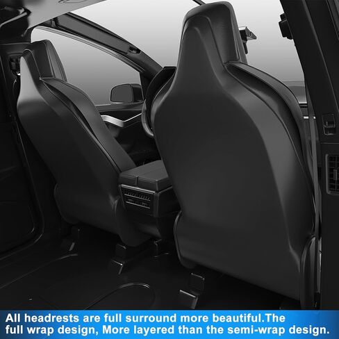 قطعتان من غطاء المقعد الأمامي للسيارة المبرد يناسب جميع موديلات تيسلا، وسادة مقعد سيارة مخصصة مع مروحة تبريد لطراز تيسلا 3 موديل Y 2017-2022، تغطية كاملة من الجلد المقاوم للماء، أسود in Kuwait