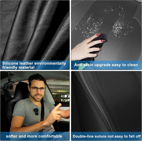 قطعتان من غطاء المقعد الأمامي للسيارة المبرد يناسب جميع موديلات تيسلا، وسادة مقعد سيارة مخصصة مع مروحة تبريد لطراز تيسلا 3 موديل Y 2017-2022، تغطية كاملة من الجلد المقاوم للماء، أسود in Kuwait