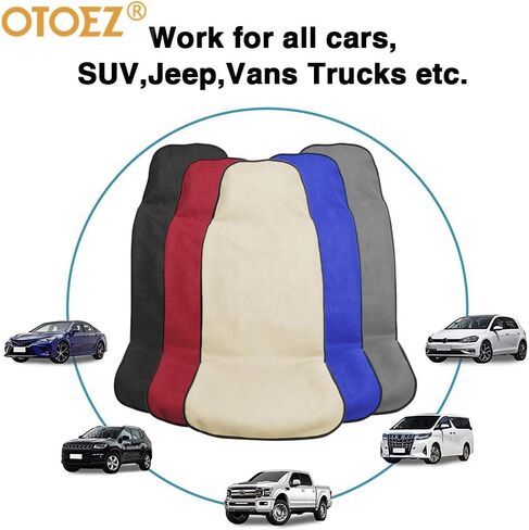 otoez منشفة العرق المقاومة للماء غطاء مقعد السيارة حصيرة السيارات حامي مقعد السيارة الأمامي لليوجا الجري السباحة كروسفيت الرياضيين الشاطئ الرياضة في الهواء الطلق، عالمية تناسب معظم المركبات، أسود 2PCS in Kuwait
