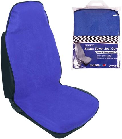 otoez منشفة العرق المقاومة للماء غطاء مقعد السيارة حصيرة السيارات حامي مقعد السيارة الأمامي لليوجا الجري السباحة كروسفيت الرياضيين الشاطئ الرياضة في الهواء الطلق، عالمية تناسب معظم المركبات، أسود 2PCS in Kuwait