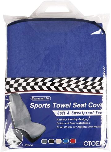 otoez منشفة العرق المقاومة للماء غطاء مقعد السيارة حصيرة السيارات حامي مقعد السيارة الأمامي لليوجا الجري السباحة كروسفيت الرياضيين الشاطئ الرياضة في الهواء الطلق، عالمية تناسب معظم المركبات، أسود 2PCS in Kuwait