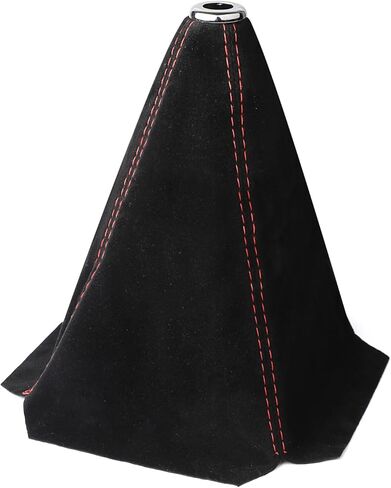 غطاء ناقل الحركة اليدوي أو التلقائي من جلد الغزال العالمي، غطاء ناقل حركة السيارة، غطاء غبار بمقبض ناقل الحركة اليدوي (خياطة سوداء من جلد الغزال الأحمر) in Kuwait