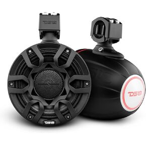 DS18 Hydro NXL-X8PRO/BK 8" Compact Wakeboard Tower Speakers with Hybrid Mid-Range & Compression Driver Loudspeaker, Integrated RGB LED Lights, 500 Watts, Speaker Cover Included – Pair (Renewed)