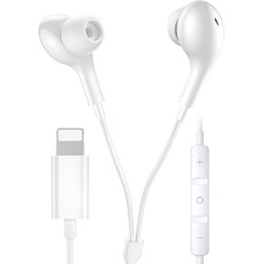 Wired Earphones with Lightning Connector [MFi Certified] iPhone Wired Headphones Earbuds for iPhone 14/13/12/11/SE/X/XR/XS