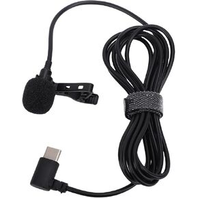 ciciglow Lavalier Microphone, Wired Lapel Microphone, Noise Cancelling, USB Type C Wired Clip On Mic for Interview Video Recording Online Class Live Streaming, Use for Phone PC Sound Card