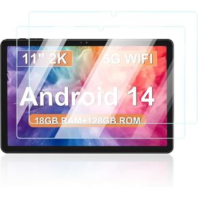 واقي الشاشة لـ Fesabole F11 2025 NEW 11 بوصة Android 14 Tablet ، مضاد للخلع 9H صلبة اللمس حساس 2.5D حواف مدورة خالية من التثبيت سهلة التثبيت ، 2 عبوة.