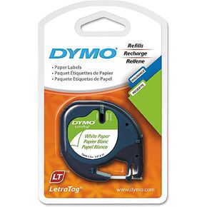 Dymo 10697 1/2" X 13' Pearl White Letratag Refill Paper 2 Count