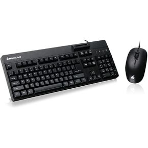 IOGEAR 104-Key Keyboard with Built-in Common Access Card Reader & 3-Button Mouse Combo, TAA Compliant