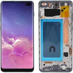 for Galaxy S10+ Screen Replacement 6.4 inch, 3D Touch LCD Screen Display Digitizer for SM G975F & DS SM G975U G975W G975A with Frame, Fingerprint Support (Silver)