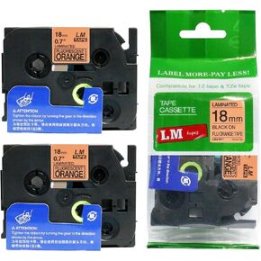 6/Pack LM Tapes - LMe541 Premium 3/4" Black Print on Blue Label Compatible with Brother TZe541 P-Touch Tape Includes Tape Color/Size Guide. Replaces TZ-541 18mm 0.7 Laminated