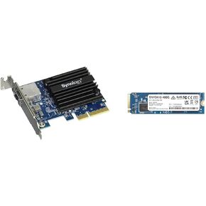 Synology 10Gb Ethernet Adapter 1 RJ45 Port (E10G18-T1) & M.2 2280 NVMe SSD SNV3410 400GB (SNV3410-400G)