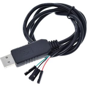 1M USB to TTL Cable Module 4P 4 Pin RS232 Converter Serial Adapter Cable Module CH340 Chip Converter Cable Line USB to TTL Serial Converter Adapter, Black