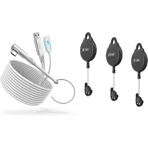 KIWI design VR 3PCS Cable Management and 16 FT Link Cable with Charging