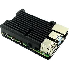 4/3 علبة الألومنيوم مع حاوية سوداء للتبريد المزدوج للتبريد لـ RPI 4B/3B/3B+