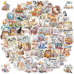 Reading Stickers 100PCS, Sparkly Holographic Read Decals for Water Bottles Laptop Phone Accessories, Vinyl Waterproof Stickers for Kid Book Lovers Teens Adults