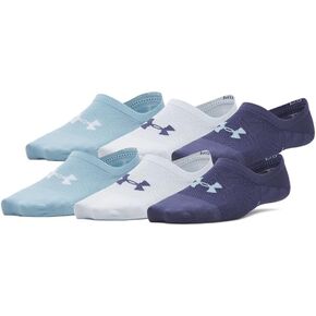 Under Armour Women's 6 Pack Essential Ultra Breathe Lite Low Socks - Breeze Blue/Assorted, Medium in Saudi Arabia