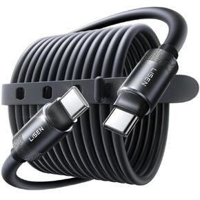 LISEN CHUBBY CABLE (10ft ، 100W) SILICONE SILICONE USB C to USB C كابل الشحن السريع ، USBC إلى USBC للتبديل 2 iPhone 16 Pro Max Charger ، iPhone 15 ، MacBook Pro/Air ، iPad Pro/Air ، Samsung S25/S24/23