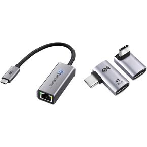 Cable Matters 1 USB C to 5Gb Ethernet Adapter #2 Combo-Pack 40Gbps Right Angle USB-C Adapter Kit