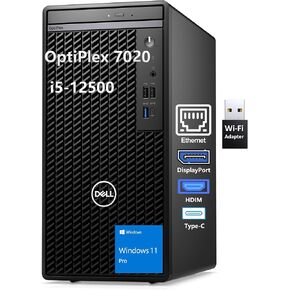 Dell OptiPlex 7020 Desktop, 7000 Tower PC Computers, Intel 6-Core i5-12500 (Beat i7-11700), 32GB DDR5 RAM, 1TB PCIe SSD, DVDRW, WiFi Adapter, RJ-45, Type-C, HDMI, DisplayPort, Windows 11 Pro