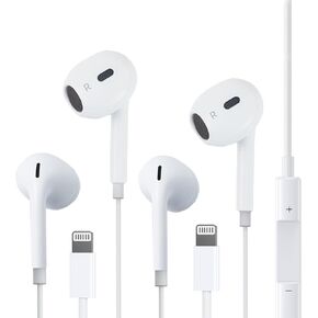 2-Pack-Earbuds for iPhone Headphones Wired with Built-in Microphone and Volume Control,Compatible with iPhone 14/13/12/11/XR/XS/X/8/7/SE/Pro/Pro Max,Support All iOS System..