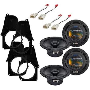 Harmony Audio Compatible with 1995-2001 Toyota Tacoma 6.5" Replacement 300W Speakers with 82-8140 Speaker Adaptor Plates, and HA-728104 Factory Speaker Replacement Harness