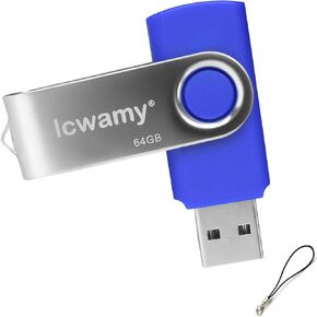 64GB USB Drive USB2.0 Flash Drive USB Flash Drives USB Stick Thumb Drive USB Flash Drive Pendrive (Blue,64GB)