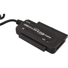 PTC Black USB 2.0 to IDE and SATA Adapter Cable with Power