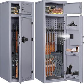 KAER 10-12 Gun Safe Large Capacity Gun Safe for Rifles and Pistols Heavy Duty Gun Cabinets,Gun Safes for Rifle with 3 Pistol Racks Rifle Safe with Removable Shelf