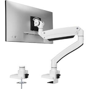 SIIG Ultra Heavy Duty Single Monitor Arm Desk Mount with USB A/C for Ultrawide Monitors up to 57 inches and 59.5 lbs - VESA 75/100/200, C-Clamp and Grommet (CE-MT3Z11-S1)