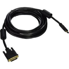 Monoprice 102505 15-Feet 28AWG Standard HDMI to DVI Adapter Cable with Ferrite Cores, Black (102505) (2 Pack)